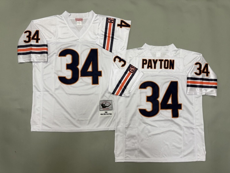 Men 2025 Nike Chicago Bears #34 Payton white Throwback Limited NFL Jersey style 002